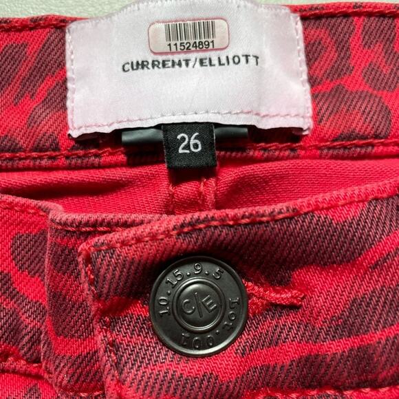 Current/Elliott Stiletto Red Leopard Jeans Skinny 26 - Picture 4 of 10